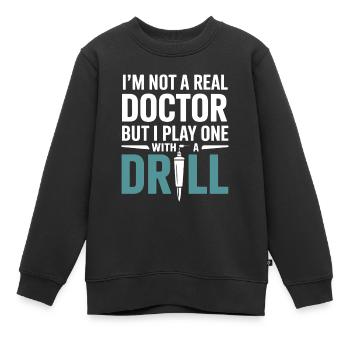 Vie professionnelle dentaire Pratique clinique - Sweat Premium enfant bio - noir - Devant - AI Model Kid Female (0cm)