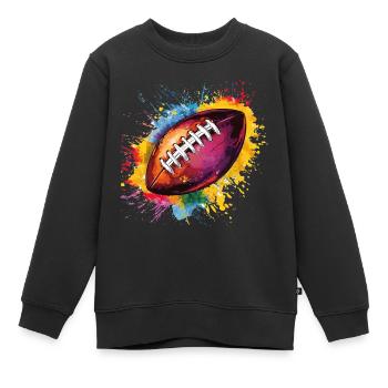 Football - Kinder Premium Organic Sweatshirt - Schwarz - Vorne - AI Model Kid Female (0cm)