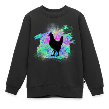 Poulets Poulets - Sweat Premium enfant bio - noir - Devant - AI Model Kid Female (0cm)