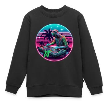 Disc-jockey - Sweat Premium enfant bio - noir - Devant - AI Model Kid Female (0cm)