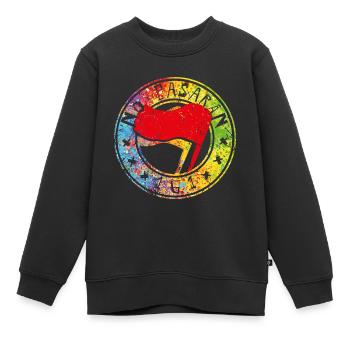 no pasaran 161 - Kinder Premium Organic Sweatshirt - Schwarz - Vorne - AI Model Kid Female (0cm)