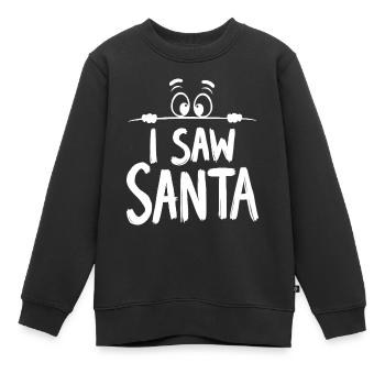 J’ai vu le Père Noël - Sweat Premium enfant bio - noir - Devant - AI Model Kid Female (0cm)