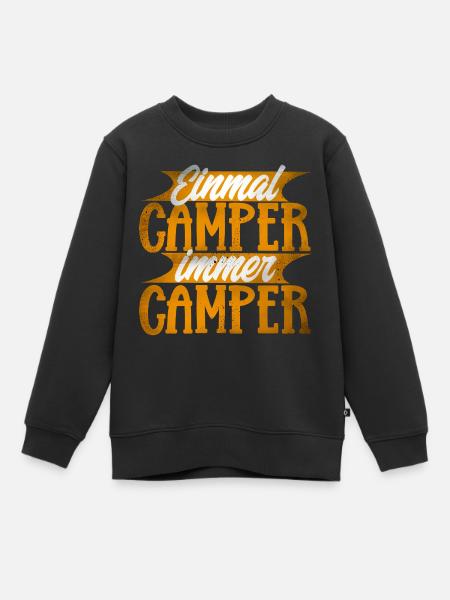 Camping - Kinder Premium Organic Sweatshirt - Schwarz