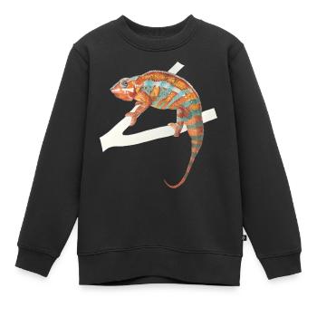 orange türkises Chamäleon Chamaeleon zeylandicus - Kinder Premium Organic Sweatshirt - Schwarz - Vorne - AI Model Kid Female (0cm)
