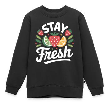 Reste tranquille - Sweat Premium enfant bio - noir - Devant - AI Model Kid Female (0cm)