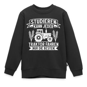 N’importe qui peut apprendre à conduire un tracteur, sauf les meilleurs - Sweat Premium enfant bio - noir - Devant - AI Model Kid Female (0cm)