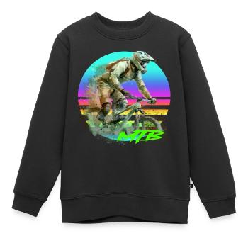 Mtb - Kinder Premium Organic Sweatshirt - Schwarz - Vorne - AI Model Kid Female (0cm)