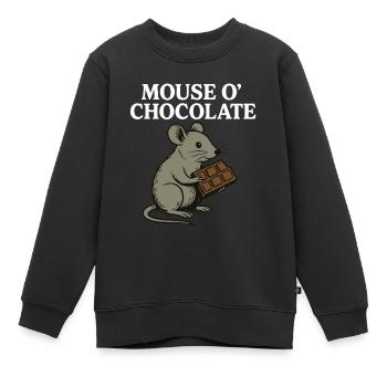 Mouse o’Chocolate Jeu de mots drôle Mouse - Sweat Premium enfant bio - noir - Devant - AI Model Kid Female (0cm)