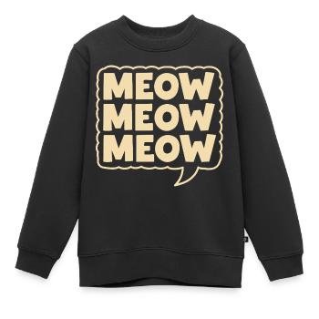 Miaou Miaou Miaou Bulle de dialogue Chat - Sweat Premium enfant bio - noir - Devant - AI Model Kid Female (0cm)