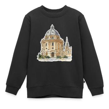 Autocollant de la ville de l’Oxford Radcliffe Camera University - Sweat Premium enfant bio - noir - Devant - AI Model Kid Female (0cm)