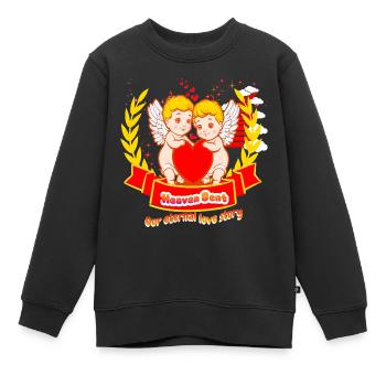 Heaven Sent - Notre histoire d’amour éternelle - Sweat Premium enfant bio - noir - Devant - AI Model Kid Female (0cm)