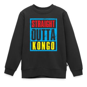 Directement sorti du Congo - Sweat Premium enfant bio - noir - Devant - AI Model Kid Female (0cm)