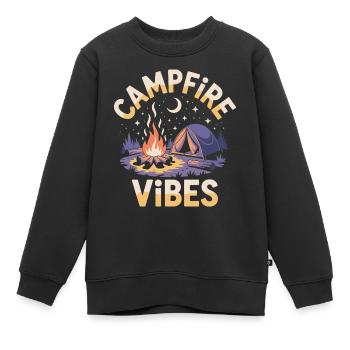 Campfire Vibes - Kids Premium Organic Sweatshirt - black - Front - AI Model Kid Female (0cm)