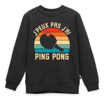 Ich kann nicht. Ich habe Tischtennis. - Kinder Premium Organic Sweatshirt - Schwarz - Vorne - AI Model Kid Female (0cm)