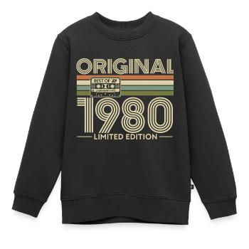 Original-Nostalgie-Edition von 1980 - Kinder Premium Organic Sweatshirt - Schwarz - Vorne - AI Model Kid Female (0cm)