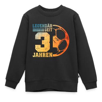 3rd Birthday 3 Years Young Kids Football - Kids Premium Organic Sweatshirt - black - Front - AI Model Kid Female (0cm)