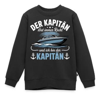 Kapitän Boot Bootsführerschein - Kinder Premium Organic Sweatshirt - Schwarz - Vorne - AI Model Kid Female (0cm)