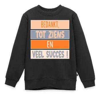Merci - Bonne chance - Sweat Premium enfant bio - noir - Devant - AI Model Kid Female (0cm)