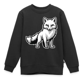 Arctic Fox Arctic White Animal Nature Logo - Kids Premium Organic Sweatshirt - black - Front - AI Model Kid Female (0cm)