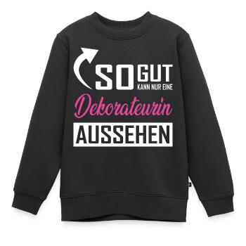 Seul un décorateur peut être aussi beau - Sweat Premium enfant bio - noir - Devant - AI Model Kid Female (0cm)