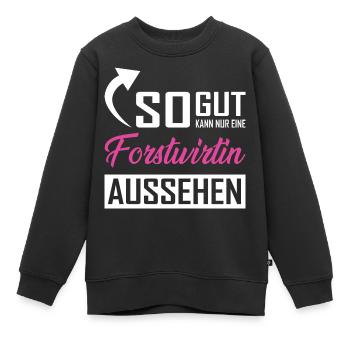 Seul un forestier peut être aussi beau - Sweat Premium enfant bio - noir - Devant - AI Model Kid Female (0cm)
