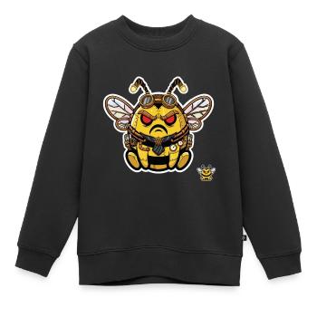 Bionische Edgy Steampunk Cyborg Bee - Kinder Premium Organic Sweatshirt - Schwarz - Vorne - AI Model Kid Female (0cm)
