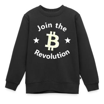 Cercle de la révolte Bitcoin - Sweat Premium enfant bio - noir - Devant - AI Model Kid Female (0cm)