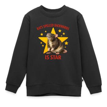 RATS spelled BACKWARDS is STAR ! Funny Rat Design - Kinder Premium Organic Sweatshirt - Schwarz - Vorne - AI Model Kid Female (0cm)