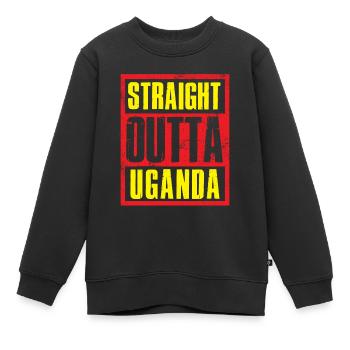 Directement sorti de l’Ouganda - Sweat Premium enfant bio - noir - Devant - AI Model Kid Female (0cm)