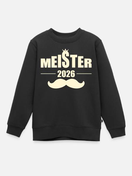 Abschluss 2026 Meisterprüfungen - Schnurrbart - Kinder Premium Organic Sweatshirt - Schwarz