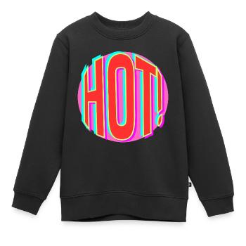 Neon Hot Retro Schriftzug - Kinder Premium Organic Sweatshirt - Schwarz - Vorne - AI Model Kid Female (0cm)