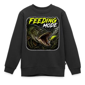 Conception de la pêche au brochet en mode d’alimentation - Sweat Premium enfant bio - noir - Devant - AI Model Kid Female (0cm)