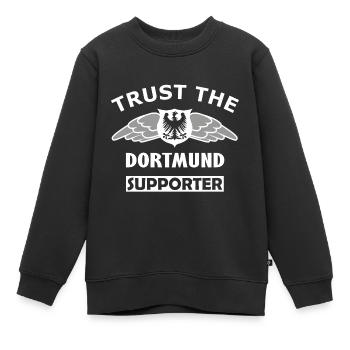 Flügelhelden Fanshirt Dortmund - Kinder Premium Organic Sweatshirt - Schwarz - Vorne - AI Model Kid Female (0cm)