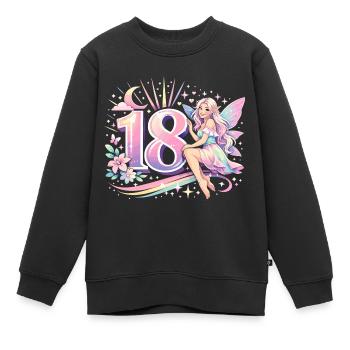 Elfe des 18 ans – cadeau rétro pastel - Sweat Premium enfant bio - noir - Devant - AI Model Kid Female (0cm)