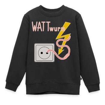 Lugworm Ambiguous Joke Dad Humor Gift Idea - Kids Premium Organic Sweatshirt - black - Front - AI Model Kid Female (0cm)