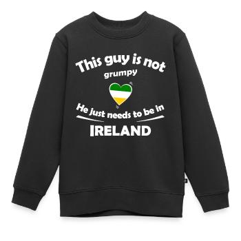 Irland Herzdesign Grumpy? Nicht nötig - Kinder Premium Organic Sweatshirt - Schwarz - Vorne - AI Model Kid Female (0cm)