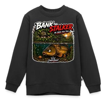 Karpfenfischer-Ufer-Stalker - Kinder Premium Organic Sweatshirt - Schwarz - Vorne - AI Model Kid Female (0cm)