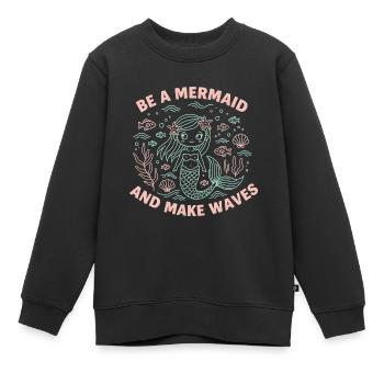 Be a Mermaid and Make Waves – süße Meerjungfrau - Kinder Premium Organic Sweatshirt - Schwarz - Vorne - AI Model Kid Female (0cm)