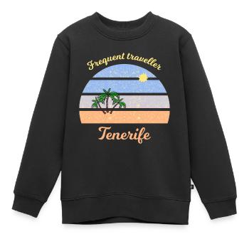 Häufiger Reisender Teneriffa - Kinder Premium Organic Sweatshirt - Schwarz - Vorne - AI Model Kid Female (0cm)