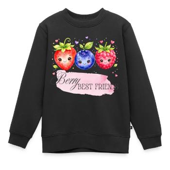 Berry Best Friends Trio - Kinder Premium Organic Sweatshirt - Schwarz - Vorne - AI Model Kid Female (0cm)