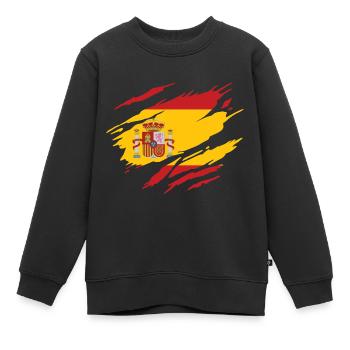 Spanien, spanische Flagge - Kinder Premium Organic Sweatshirt - Schwarz - Vorne - AI Model Kid Female (0cm)