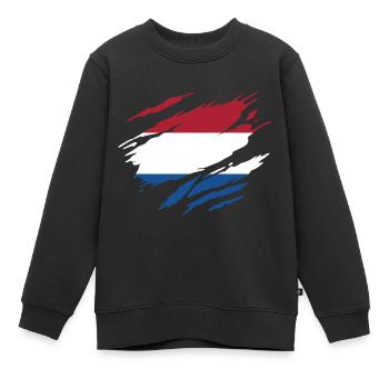 Flagge der Niederländischen Holland - Kinder Premium Organic Sweatshirt - Schwarz - Vorne - AI Model Kid Female (0cm)