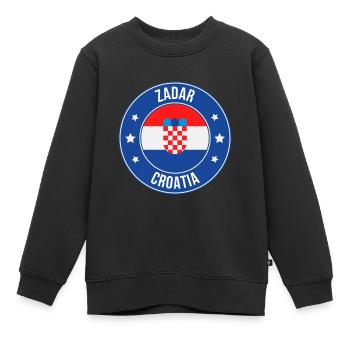 Cercle de blason de Zadar Croatia - Sweat Premium enfant bio - noir - Devant - AI Model Kid Female (0cm)