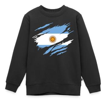 Argentine Drapeau Argentin Argentine - Sweat Premium enfant bio - noir - Devant - AI Model Kid Female (0cm)