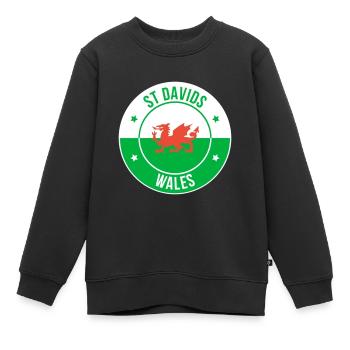 Emblème du Dragon gallois de St Davids - Sweat Premium enfant bio - noir - Devant - AI Model Kid Female (0cm)