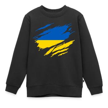 Ukrainesche ukrainische Flagge - Kinder Premium Organic Sweatshirt - Schwarz - Vorne - AI Model Kid Female (0cm)