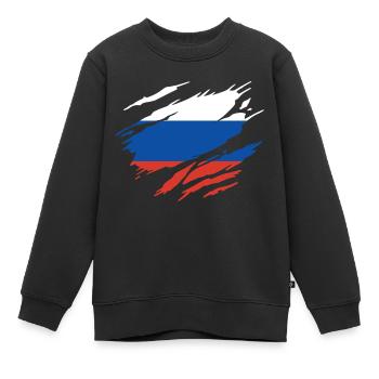Russische Flagge Russlands - Kinder Premium Organic Sweatshirt - Schwarz - Vorne - AI Model Kid Female (0cm)