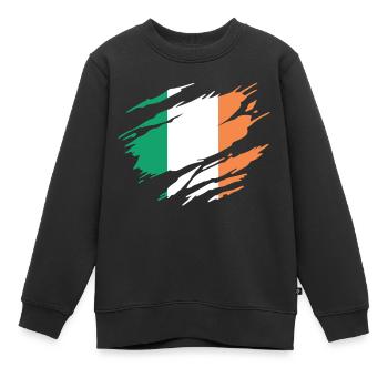 Irland-Irische Flagge - Kinder Premium Organic Sweatshirt - Schwarz - Vorne - AI Model Kid Female (0cm)