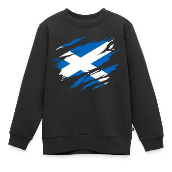 Schottische schottische Flagge - Kinder Premium Organic Sweatshirt - Schwarz - Vorne - AI Model Kid Female (0cm)
