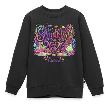 Schulkind 2026 – 1. Klasse - Kinder Premium Organic Sweatshirt - Schwarz - Vorne - AI Model Kid Female (0cm)